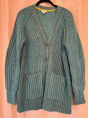 Sundance Cozy Teal Oversized Shaker Knit Cardigan - Size M Excellent!